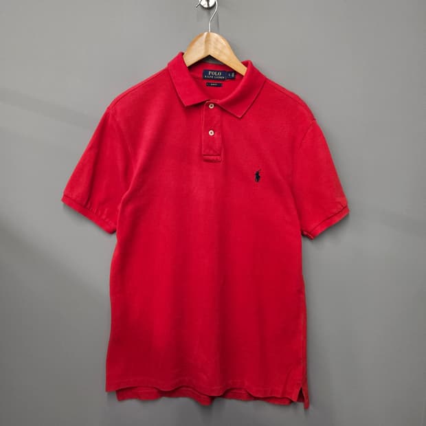 폴로 랄프로렌 코튼 반팔 카라티 레드