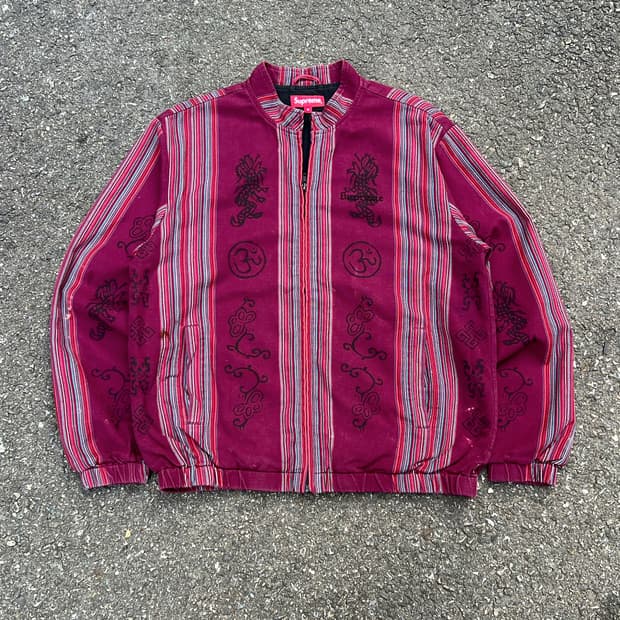 supreme 18ss Woven Batik Jacket (Purple)