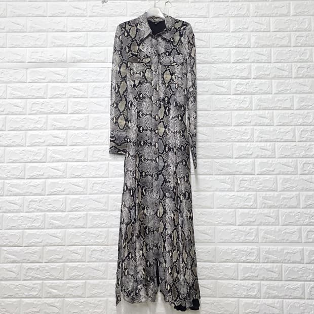 택포_ 마시모두띠 스네이크 패턴 롱 원피스 M ehf