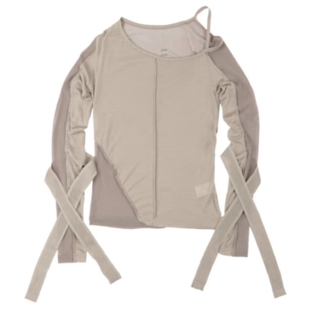 [오호스] Bandage Mesh 티셔츠 브라운 판매합니다