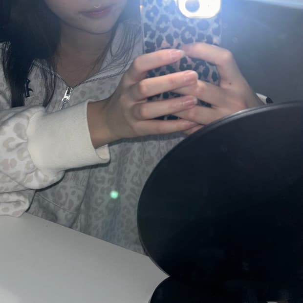 프라임멤버스 레오파드 후드집업 화이트