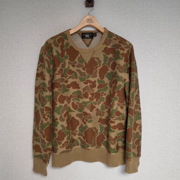 RRL 더블알엘 덕 카모 스웻 셔츠 L