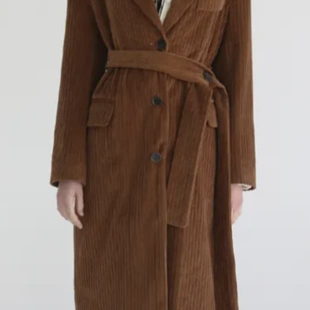 소프트서울 코듀로이 롱 코트