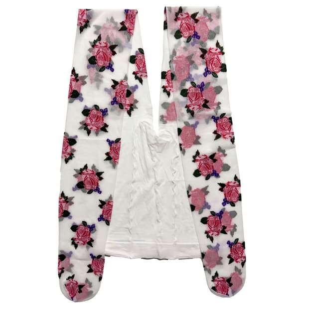 3매 새상품 플라워 30데니아 팬티스타킹 (아이보리)