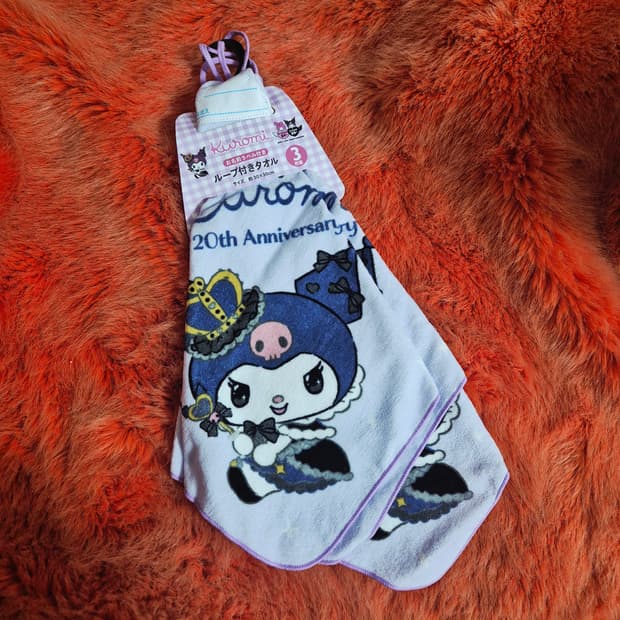 sanrio 쿠로미 20th 고리 수건 3장 세트 새상품