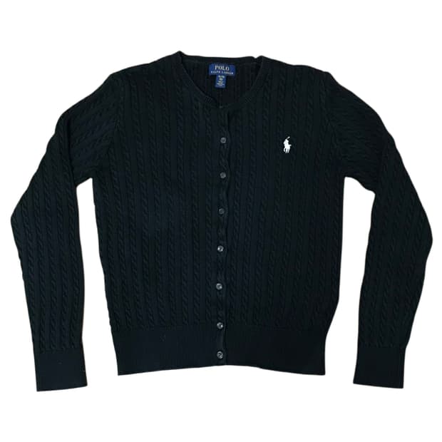 Polo Ralph Lauren 여성용 블랙 케이블 가디건