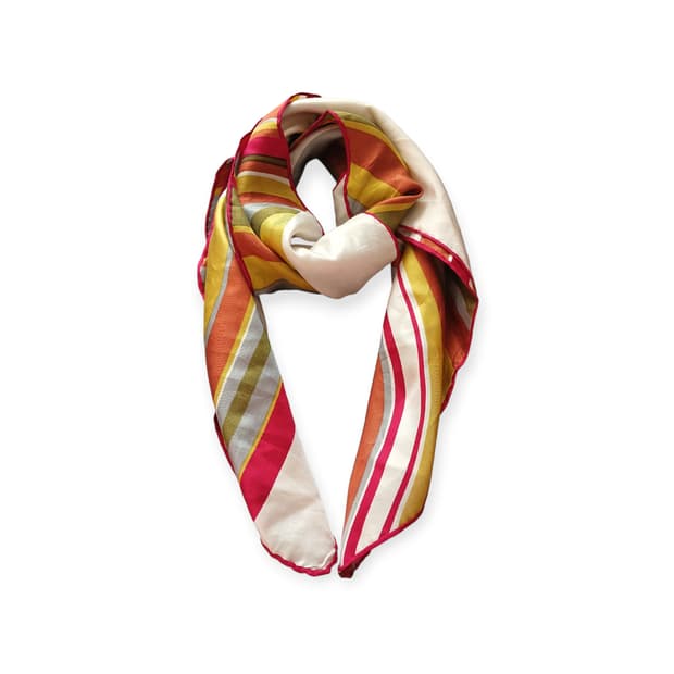 모리걸 오색 기하학 실크스카프 