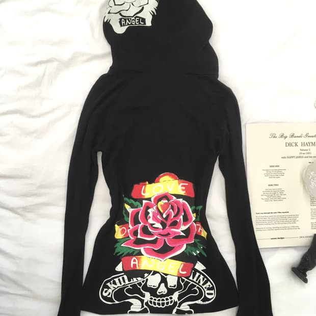 jpn vintage punk rose hood longsleeve