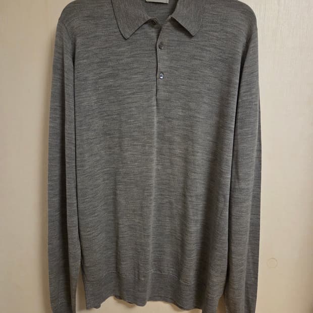 존스메들리 울 긴팔 카라 니트 그레이 L(105)