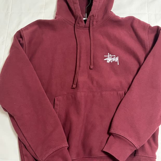 스투시 후드티 옥스블러드 S
