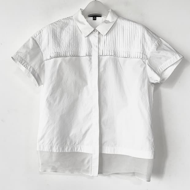 메릴링 MARYLING 플리츠 블록 반팔 셔츠