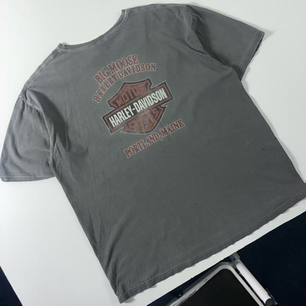 Harley davidson 할리 데이비슨 올드스쿨 워시드 그레이 반팔