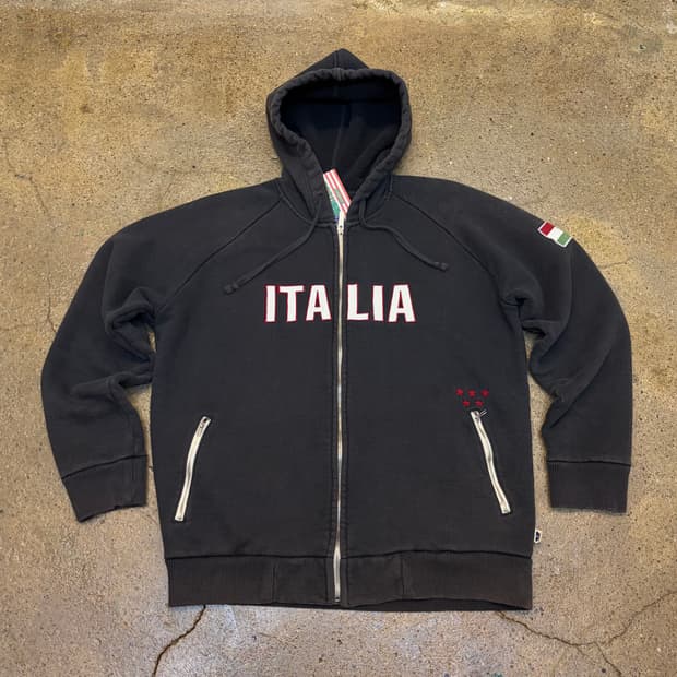 00s 미국 빈티지 블루마린 이탈리아 헤비코튼 후드집업