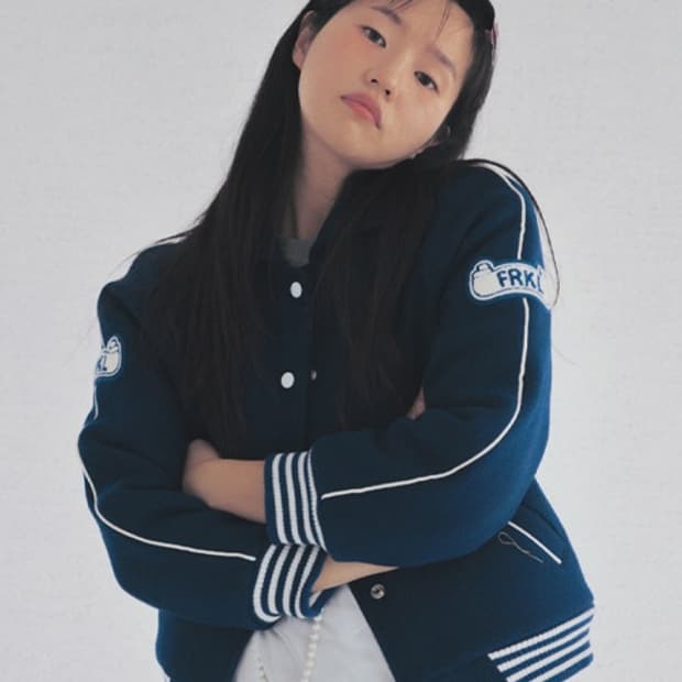 프레클 레글런 바시티 자켓 블루 s freckle