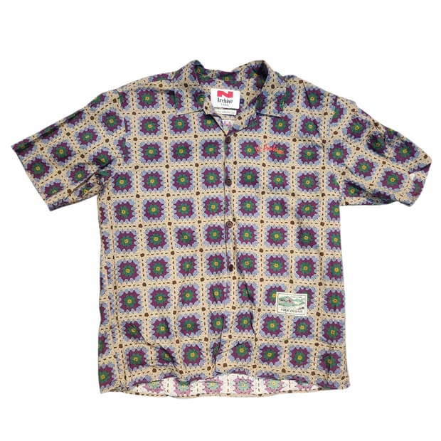 N Archive 크로셰 패턴 반팔 셔츠 (L)