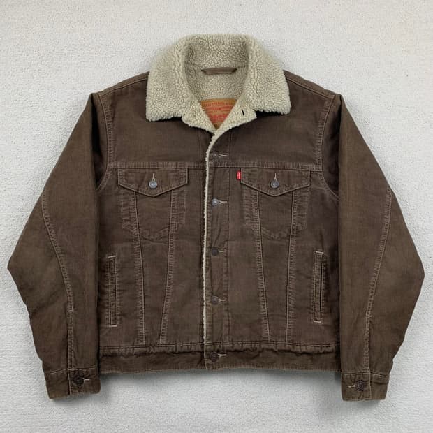 리바이스 레드텝 코듀로이 쉐르파 트러커 자켓 브라운