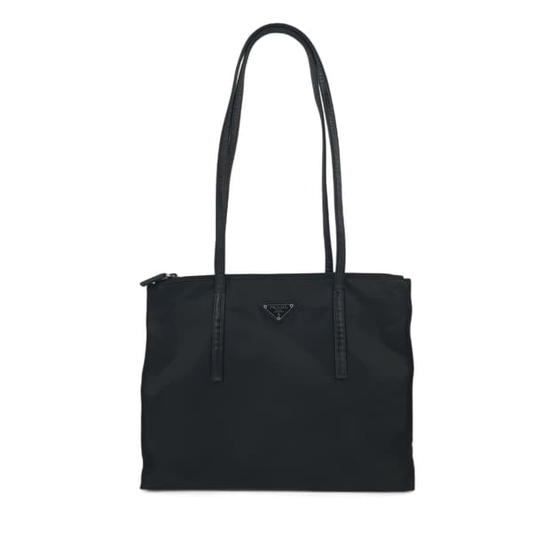 프라다 삼각로고 리나일론 블랙 미듐 숄더백