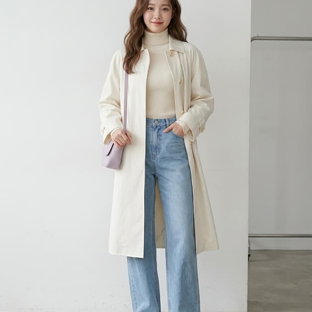 Burberrys 버버리 빈티지 싱글 맥코트 크림