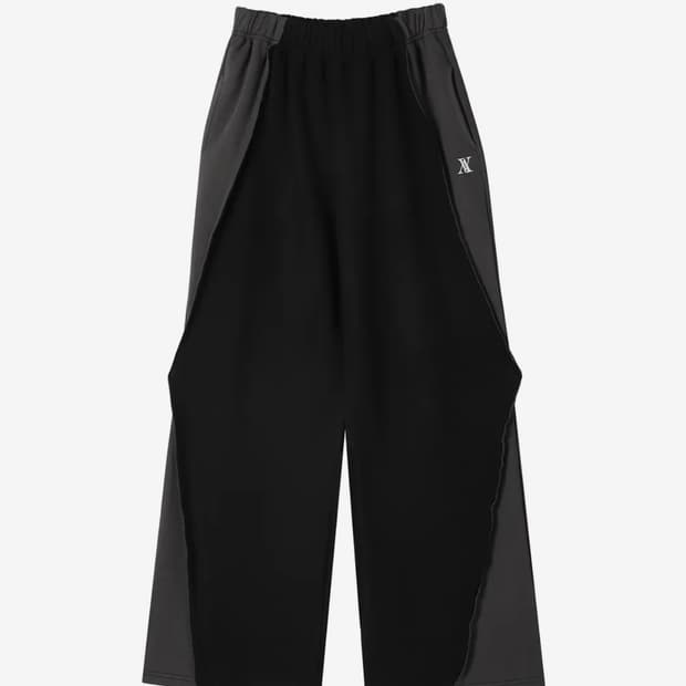 어반드레스 트레이닝 바지 Optical Side Wide Pants 블랙