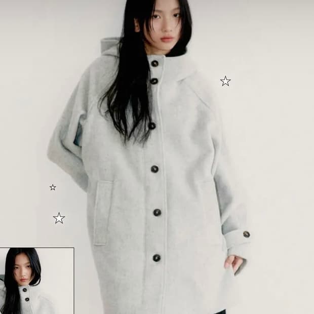 오피쉬 리치 우드 하프 코트 그레이