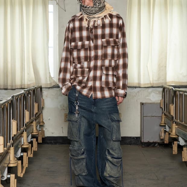 글랙 GP077 파우치 멀티 카고 데님 팬츠 (INDIGO) S