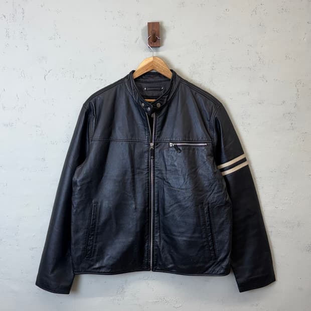 윌슨레더 빈티지 가죽 라이더 자켓