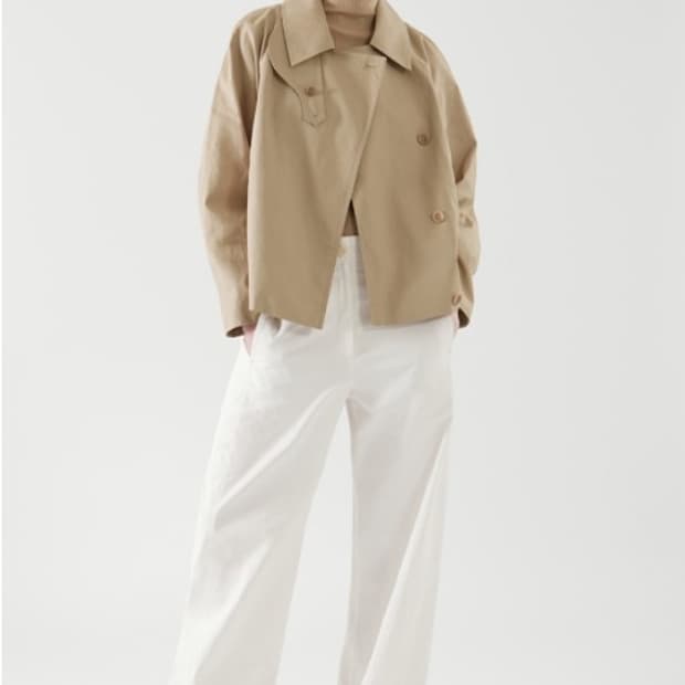 COS 코스 숏 린넨 트렌치 자켓