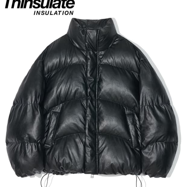 파르티멘토 비건레더 3M 신슐레이트 푸퍼 숏패딩 