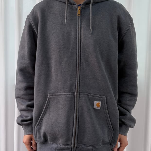 [XL]칼하트 미드웨이트 풀오버 차콜 후드집업