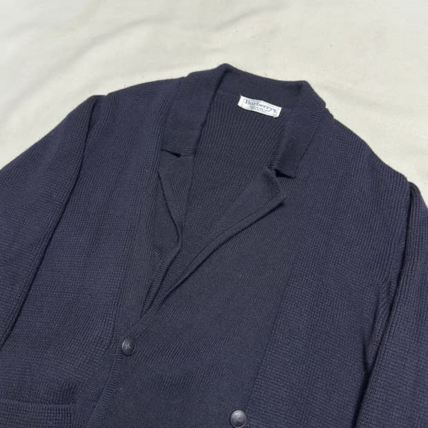 95 버버리 더블 브레스티트 네이비 니트 가디건