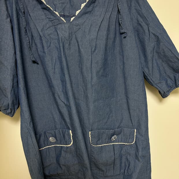 청 빈티지 원피스