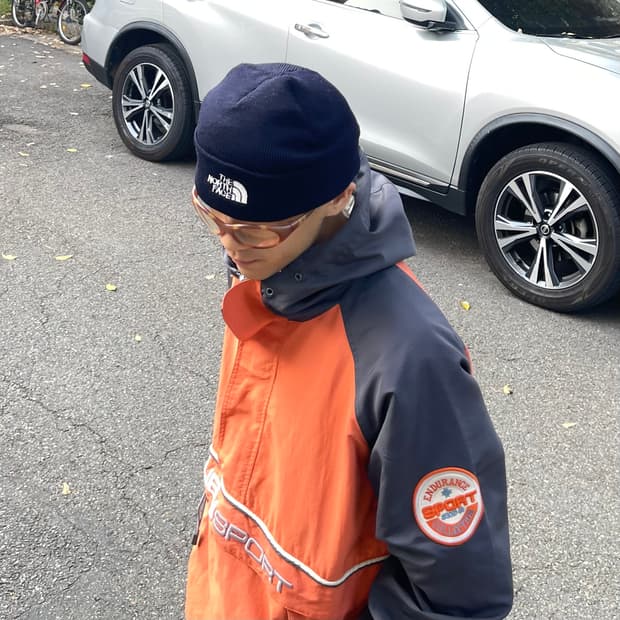 노스페이스 로고 비니