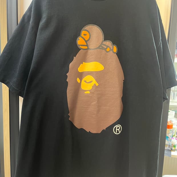 베이프 마일로&사루 반팔 티셔츠 블랙