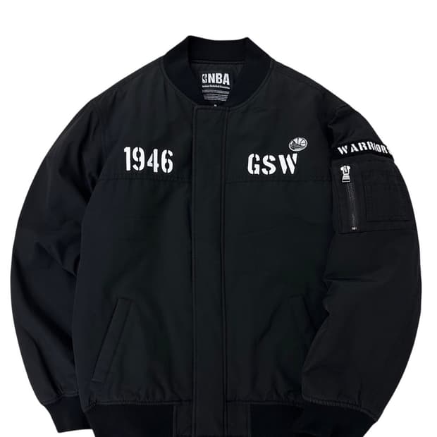 NBA 골든스테이트 MA-1 누빔 항공점퍼 블랙 (M) 