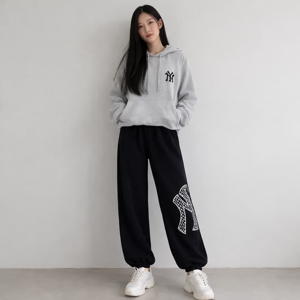 MLB 엠엘비 뉴욕양키스 빅로고 조거 스웻 팬츠 블랙