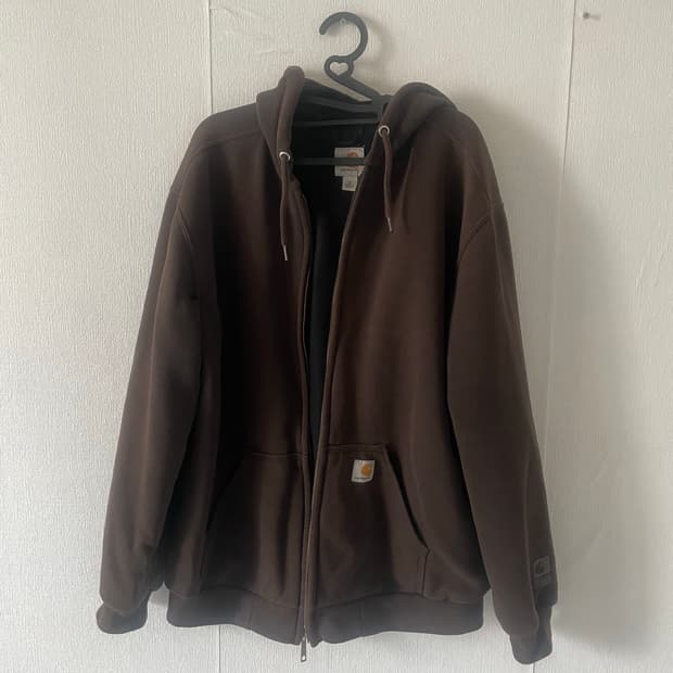 칼하트 레인디펜더 다크브라운 후드집업
