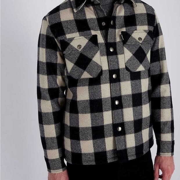 산드로 lumber 체크 셔츠 시어링 자켓