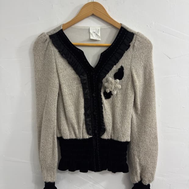 velvet design cardigan