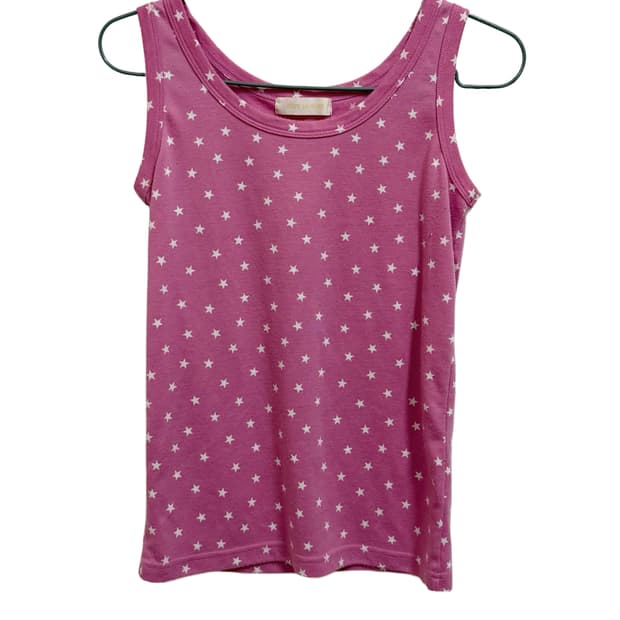 Y2k 갸루 핀터 깔 핑크 별 패턴 슬리브리스