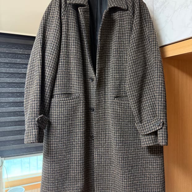 알렌느 체크 브라운 발마칸 코트