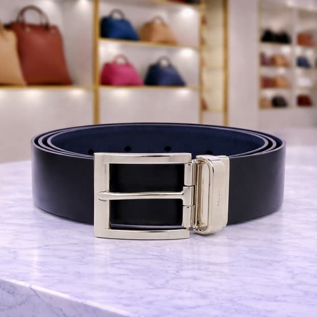 [S급] 프라다 사피아노 은장 장식 리버서블 벨트 판매합니다!!!