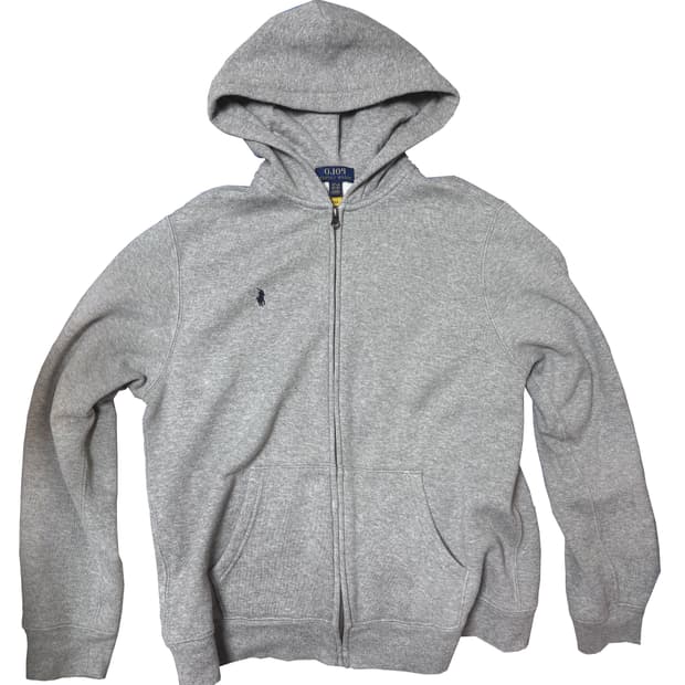 (차일드) 폴로 랄프 로렌 코튼 플리스 후드 그레이 XL
