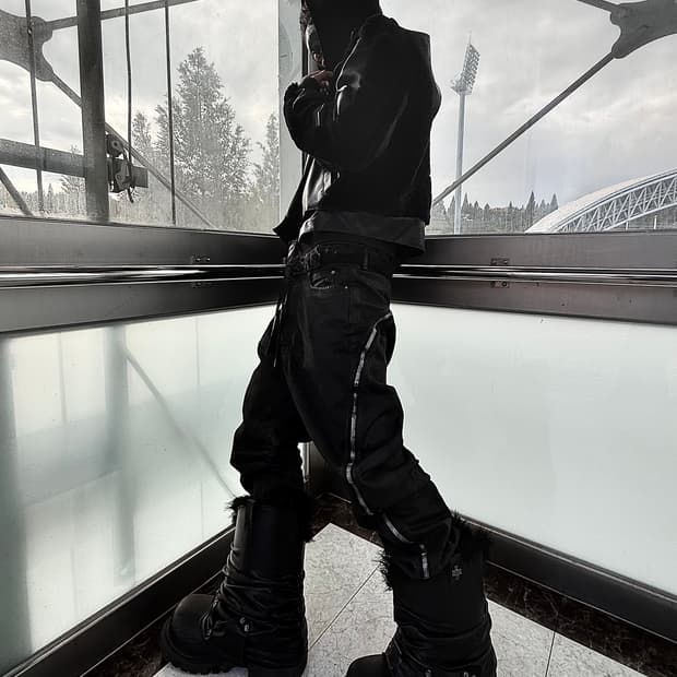 aesynctx 에이시네틱스 레더 퍼 자켓 S