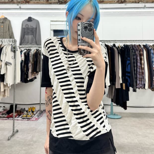 Hiroko Bis 드레이프 셔링 티셔츠