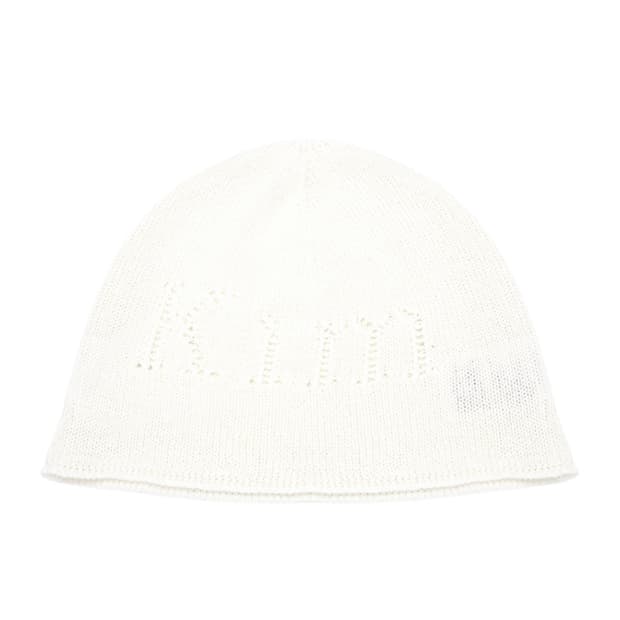 (W) 마킴 로고 펀칭 비니 화이트