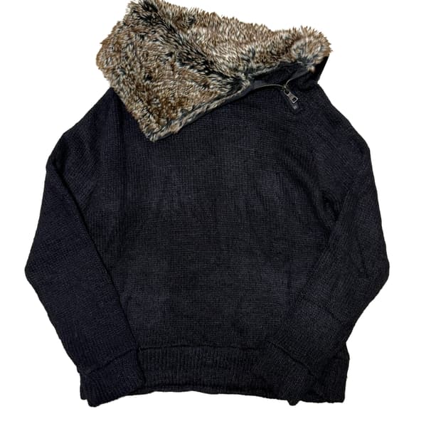 빈티지 퍼 니트 폴라