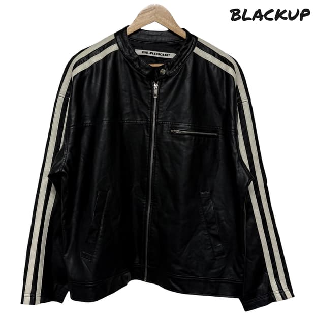 3876 BLACKUP 레이싱 레더 가죽자켓