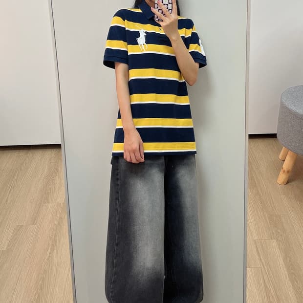 폴로 랄프로렌 빅포니 스트라이프 반팔 카라티