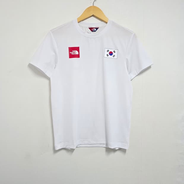 XS 노스페이스 팀코리아 태극기 기능성 반팔티셔츠 화이트