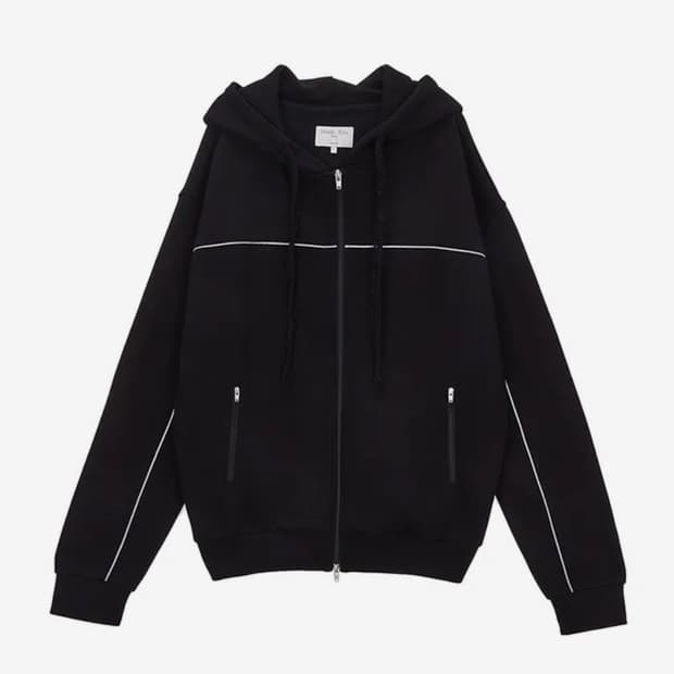 마뗑킴 애플리케 후드집업 블랙